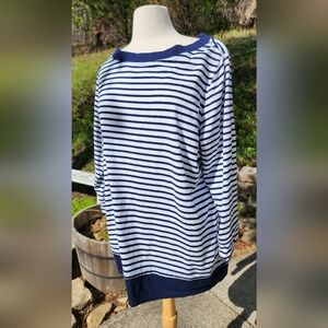 Navy Striped Women's Sweater
